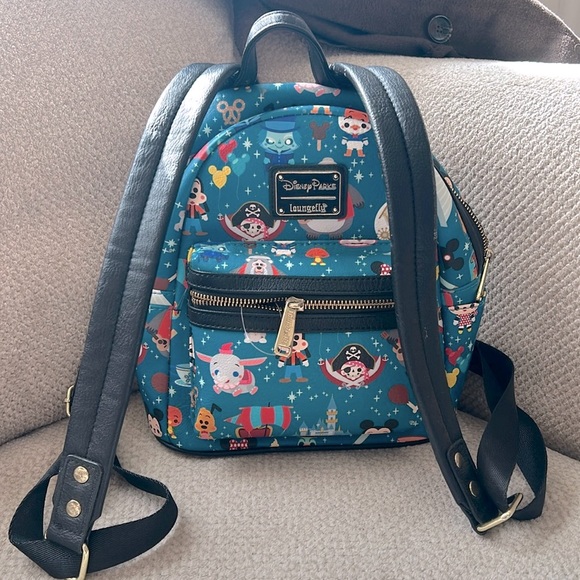 🏰Loungefly Disney Parks Backpack Multiple Characters - Picture 2 of 9